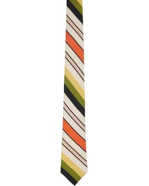 Jean Paul Gaultier Striped Tie - Metallic