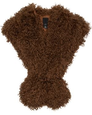 Anna Sui Faux Fur Shawl Scarf - Brown