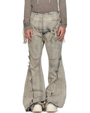 Rick Owens Tower Slivered Bootcut Jeans - Natural