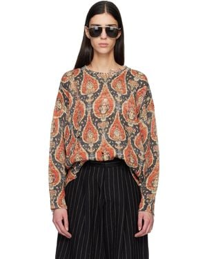 R13 Pull Surdimensionné Noir Et Rouge À Motif Imprimé