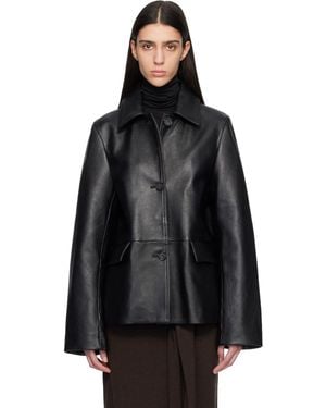TOTEME Grained Leather Jacket - Black