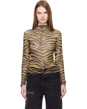 Amiri Tan Zebra Long Sleeve T-Shirt - Black
