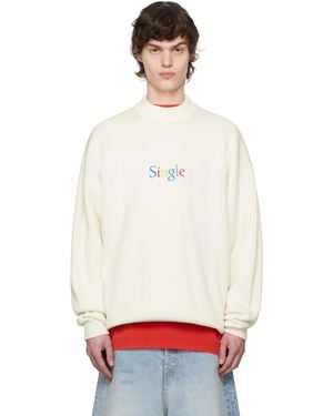 Vetements Off- 'Single' Sweater - White