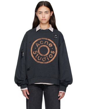 Acne Studios ブラック ロゴプリント スウェットシャツ