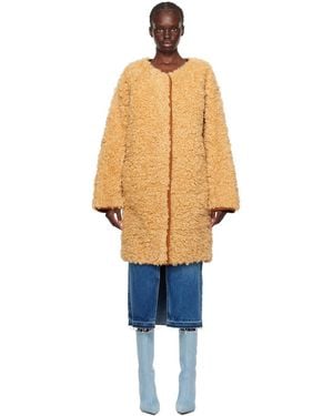 Stand Studio Beige Paola Faux-fur Coat - Blue