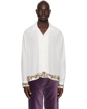 Bode White Beaded Wheat Flower Shirt - Multicolour