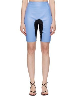 Abra Wet Leather Shorts - Blue