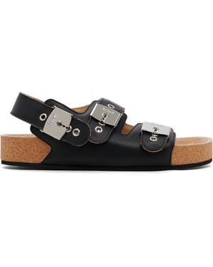 Balenciaga Scholl Edition Leather Sandals - Black