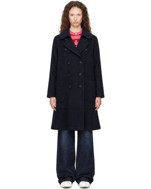 Comme des Garçons Wool Nylon Melton Coat - Blue