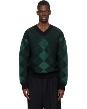 Dries Van Noten Argyle Jumper - Black