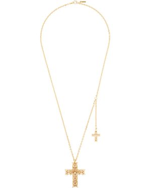 Emanuele Bicocchi Notre-Dame Cross & Side Cross Necklace - Black