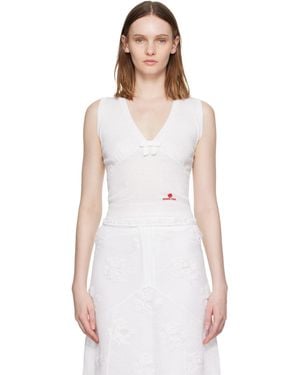ShuShu/Tong Bow Detail V-Neck Knit Tank Top - Multicolor