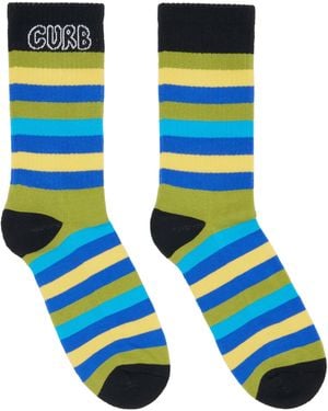 Lanvin 'Curb' Striped Cotton Socks - Blue