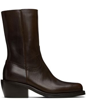 Dries Van Noten Leather Boots - Brown