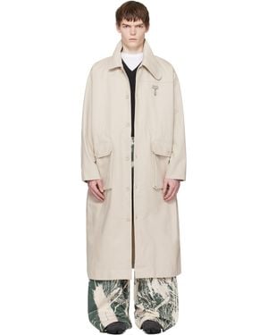 Reese Cooper Cotton Herringbone Overcoat - Natural