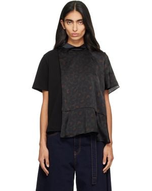 Sacai Leopard Jersey T-Shirt - Black