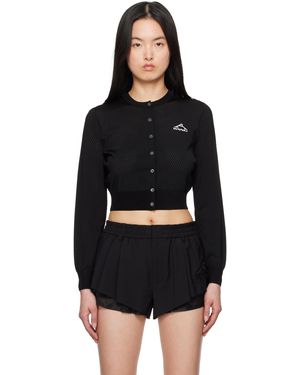 T By Alexander Wang Cardigan Écourté Noir En Filet