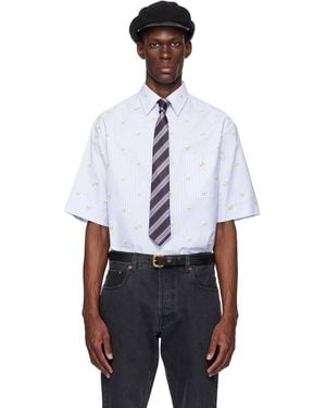Valentino Cotton Oxford 'Le Chat De La Maison' Shirt - White