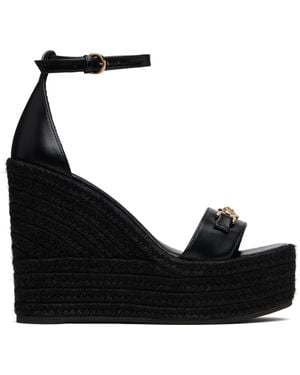 Versace Medusa '95 Leather Wedge Sandals - Black