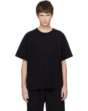 Les Tien Lightweight Binded Neck Oversized T-Shirt - Black