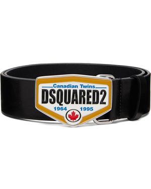 DSquared² Logo Plaque Belt - Black