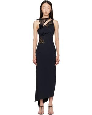 Coperni Lace Flower Midi Dress - Black