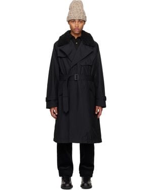 Engineered Garments Flight Satin Nylon Storm Coat - Black