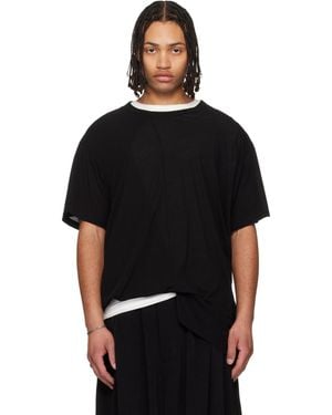 Yohji Yamamoto Asymmetric Short Sleeve T-Shirt - Black