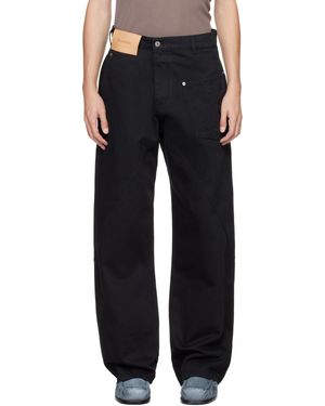 JW Anderson Jean De Travail Noir À Coutures Torsadées