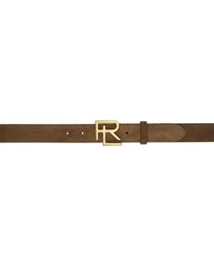 Ralph Lauren Ralph Lauren Label ブラウン Rl-buckle カーフスエード ベルト - ブラック