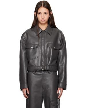 Nanushka Zaria Leather Jacket - Black