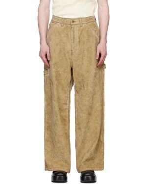 Alexander Wang Tan Rounded Carpenter Faux-Suede Jeans - Natural