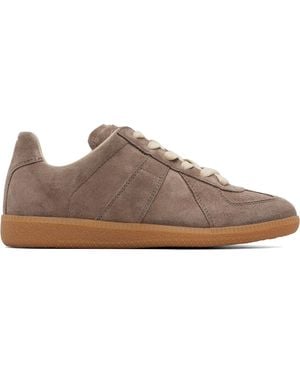 Maison Margiela Taupe Replica Suede Sneakers - Brown