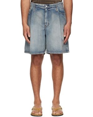 WOOYOUNGMI One Tuck Denim Shorts - Blue