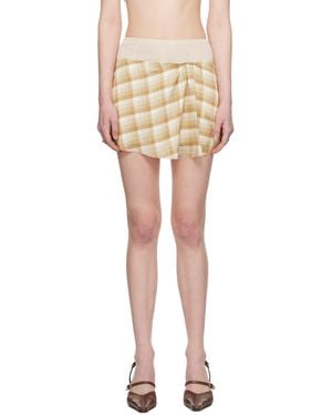 Juneyen Tan Layered Miniskirt - Multicolour
