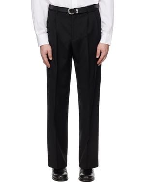 sunflower Wide Pleated Trousers - Black