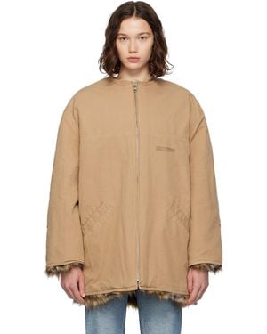 MM6 by Maison Margiela Tan Cotton Canvas Sports Jacket - Natural