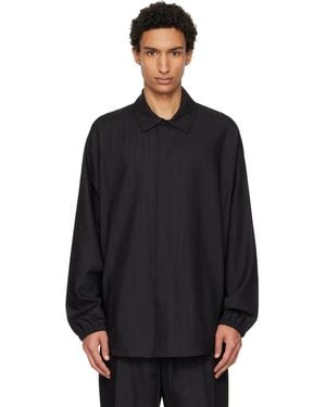 Fear Of God Striped Wool Elastic Cuff Shirt - Black