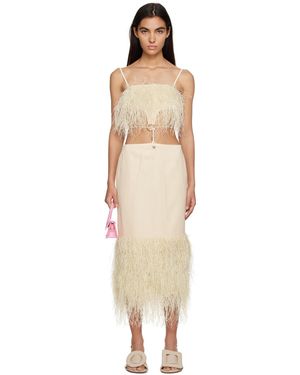 Jacquemus Le Raphiaコレクション オフホワイト La Robe Raphia マキシドレス - ブラック