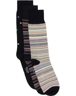 Paul Smith Three-Pack Signaure Socks - Black