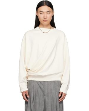 Hed Mayner Off- Asymmetric Sweatshirt - White