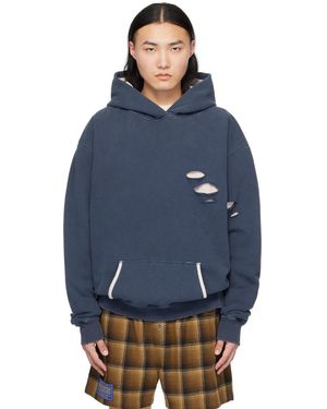 Maison Margiela ネイビー カットアウト フーディ - ブルー