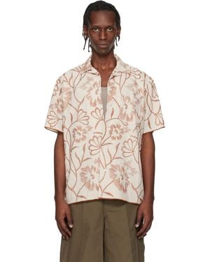 Toga Virilis Embroidery S/S Shirt - Natural