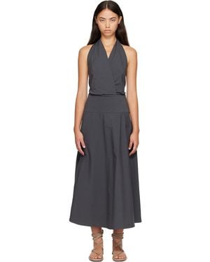 St. Agni Halter Circle Hem Midi Dress - Black