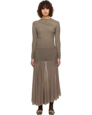 Lemaire Taupe Transparent Maxi Dress - Black