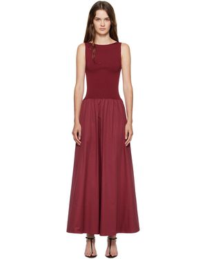 St. Agni Burgundy Bateau Cutout Dress - Red