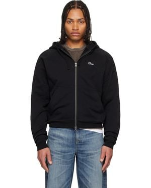 Dime Cursive Small Logo Zip Hoodie - Black