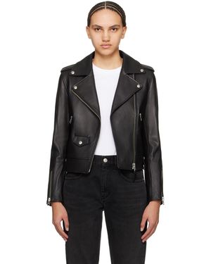 Mackage ブラック Baya レザー バイカージャケット