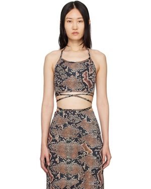 Atlein Snake Print Tank Top - Black