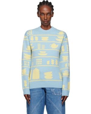JW Anderson Crockery Jacquard Jumper - Blue